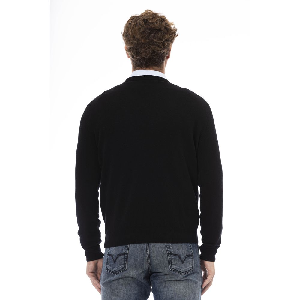 Black Wool Men Sweater