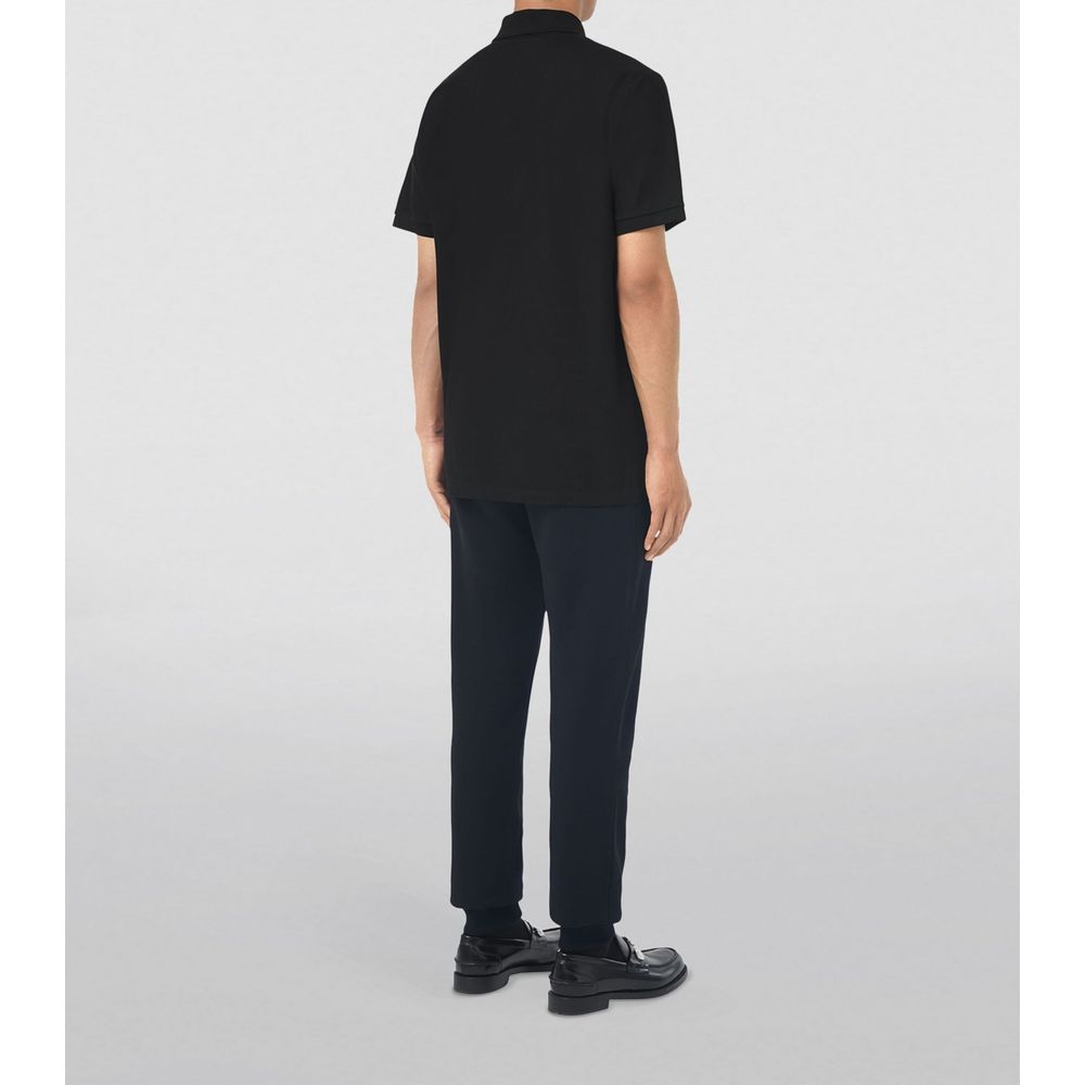 Elegant Black Cotton Polo Shirt