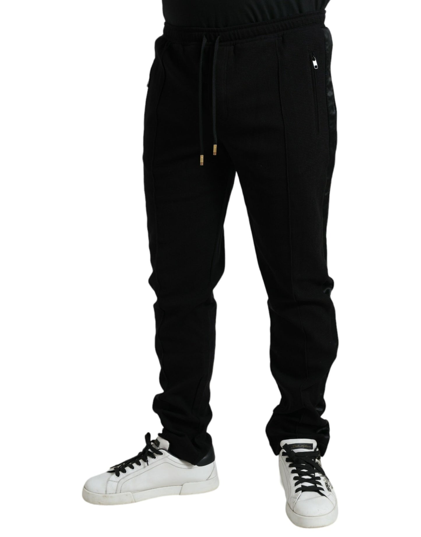 Elegant Black Cotton Blend Jogger Pants