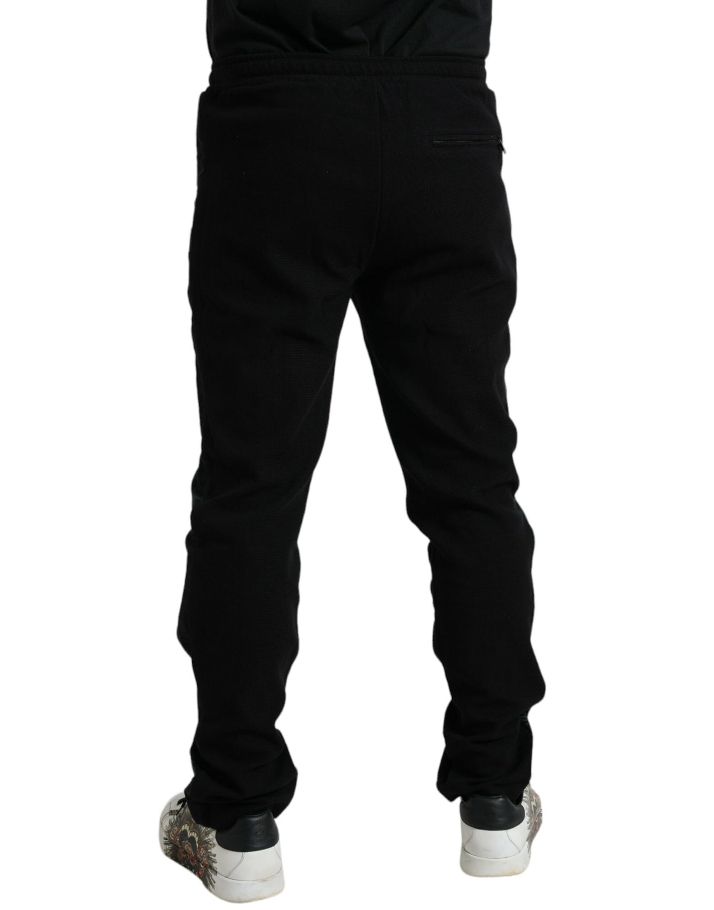 Elegant Black Cotton Blend Jogger Pants