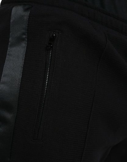 Elegant Black Cotton Blend Jogger Pants