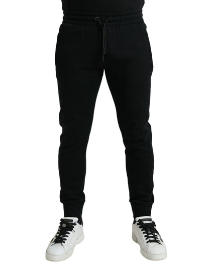 Exquisite Cotton Blend Jogger Pants - Black