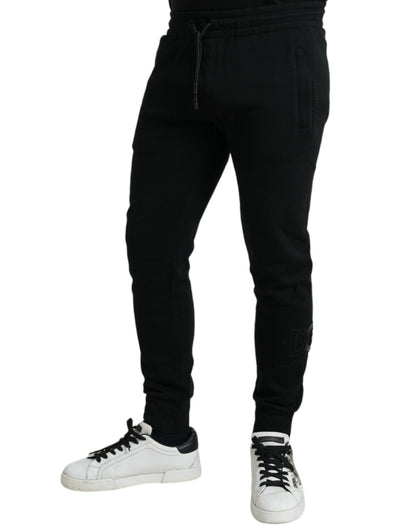 Exquisite Cotton Blend Jogger Pants - Black