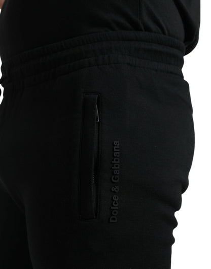 Exquisite Cotton Blend Jogger Pants - Black