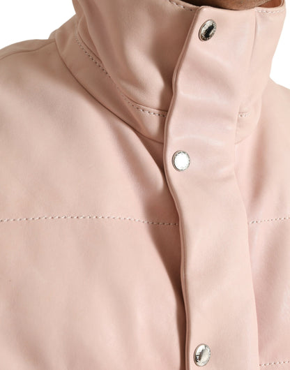 Chic Pink Puffer Jacket with Sleek Design