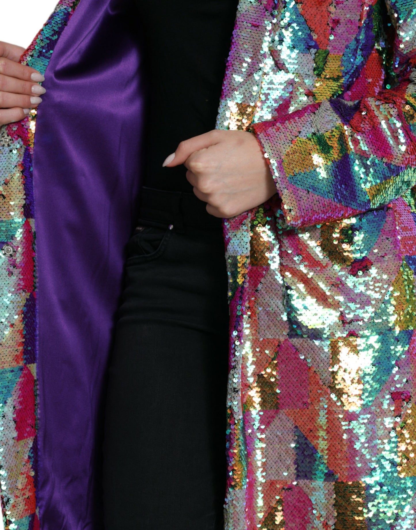 Multicolor Sequined Long Jacket