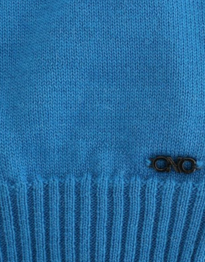 Cozy Scoop Neck Blue Knit Sweater