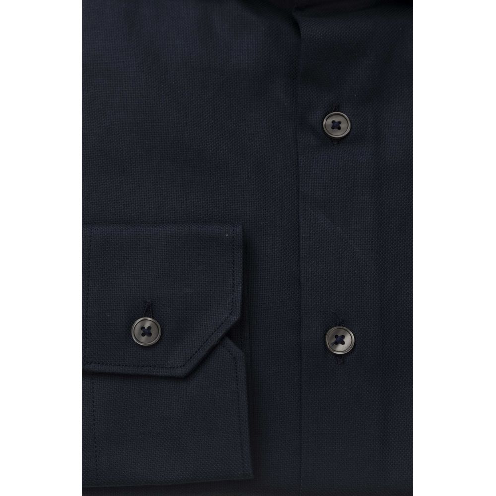 Blue Cotton Men Shirt