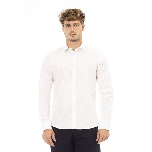 White Cotton Men Shirt