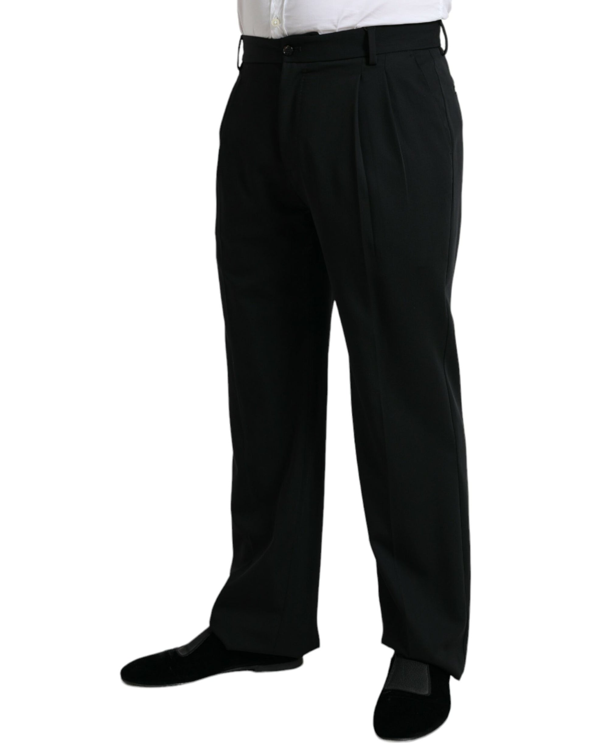 Elegant Black Wool Dress Pants