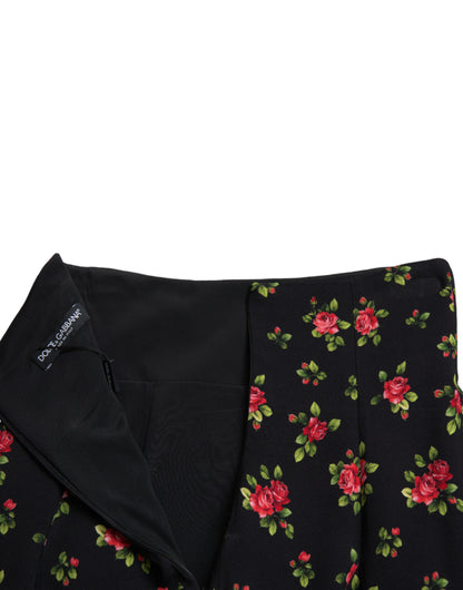 Floral A-Line Mini Skirt with High Waist