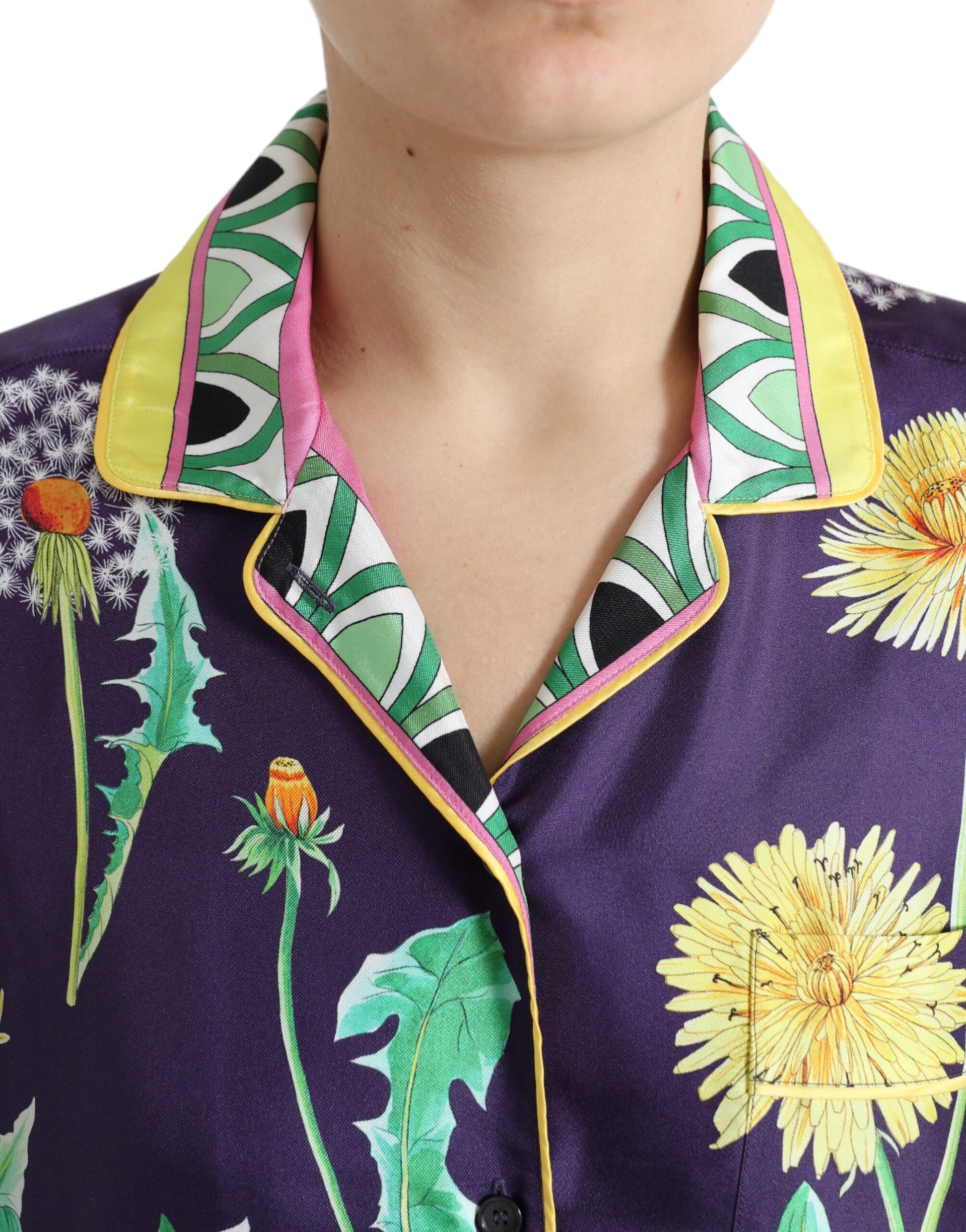 Elegant Silk Twill Floral Shirt