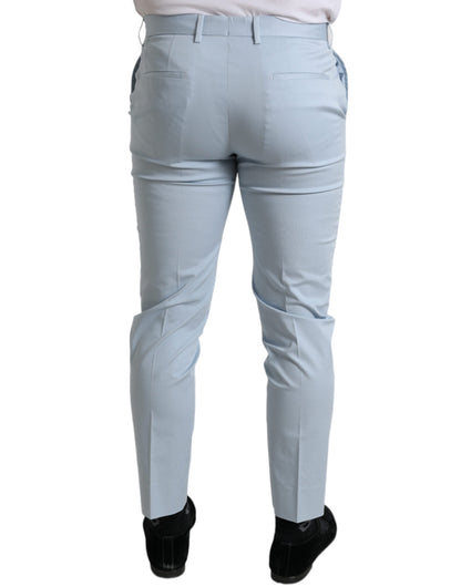 Sky Blue Cotton Stretch Skinny Pants