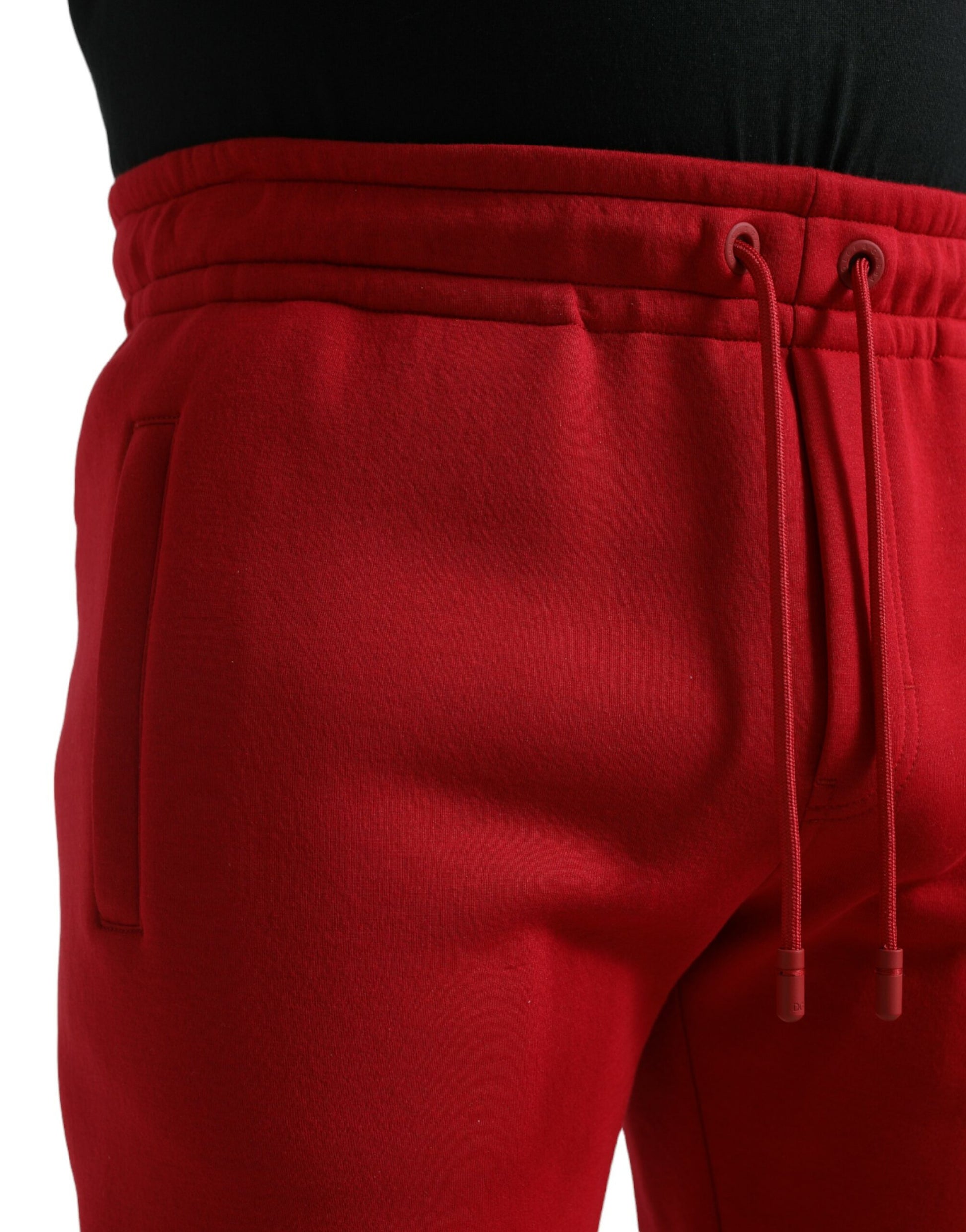 Sizzling Red Cotton Blend Jogger Pants