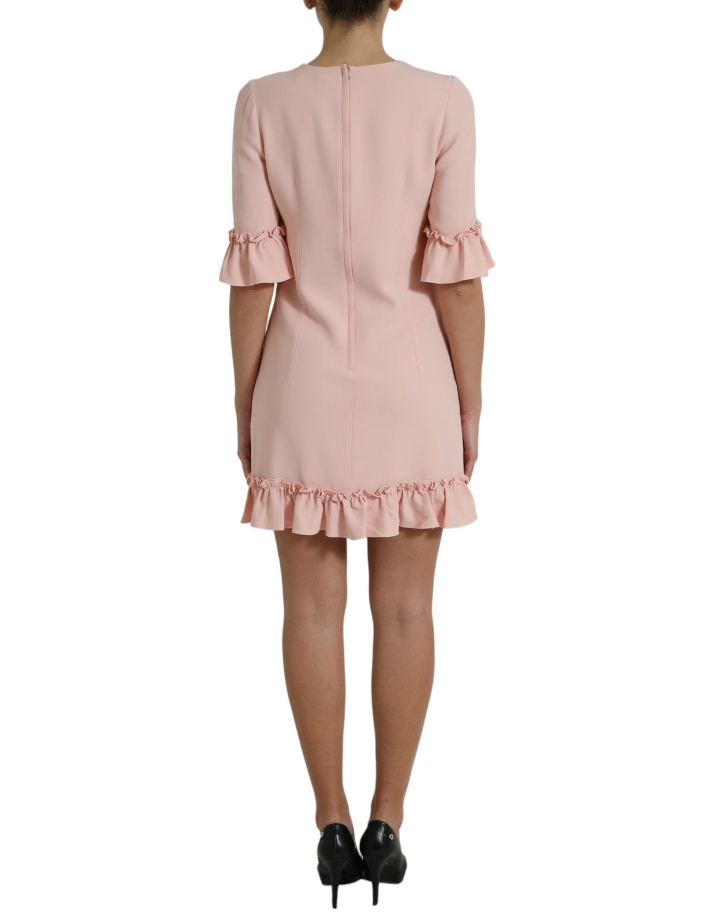 Elegant Light Pink A-Line Shift Mini Dress