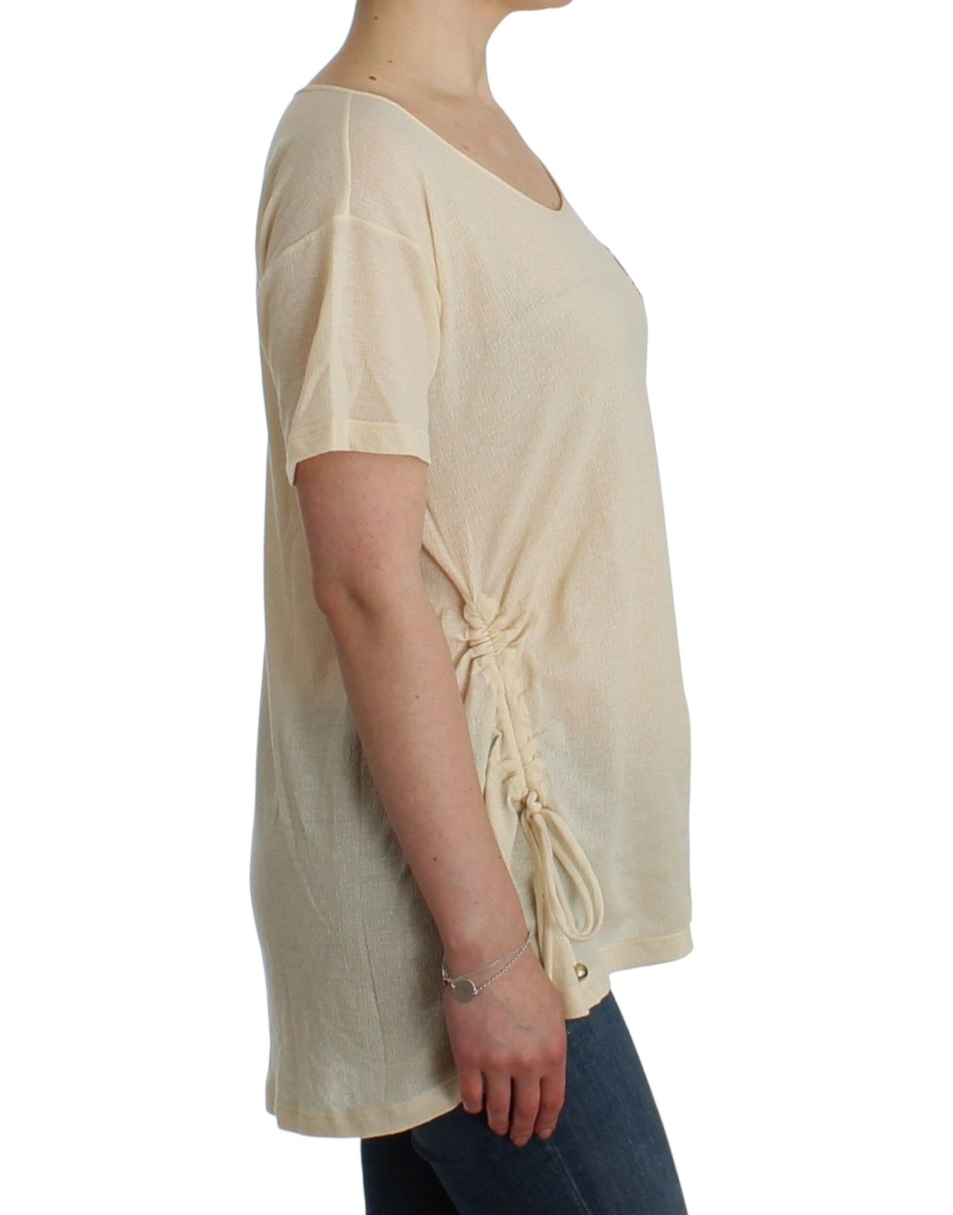 Elegant White Maxi Cotton T-Shirt