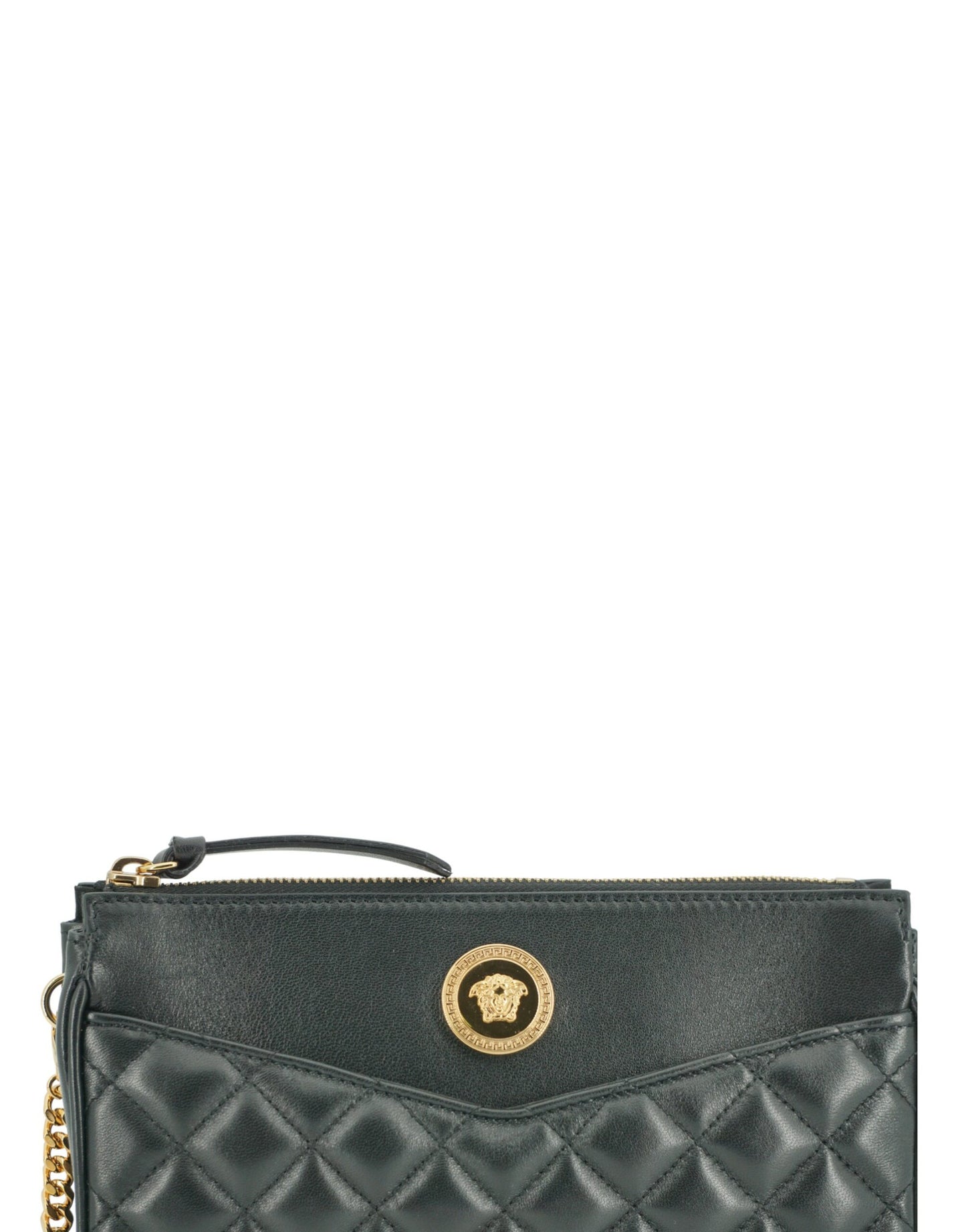 Elegant Black Lamb Leather Crossbody Pouch