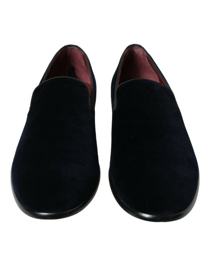 Elegant Black Velvet Loafers for Men