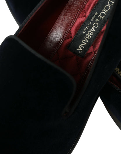 Elegant Black Velvet Loafers for Men