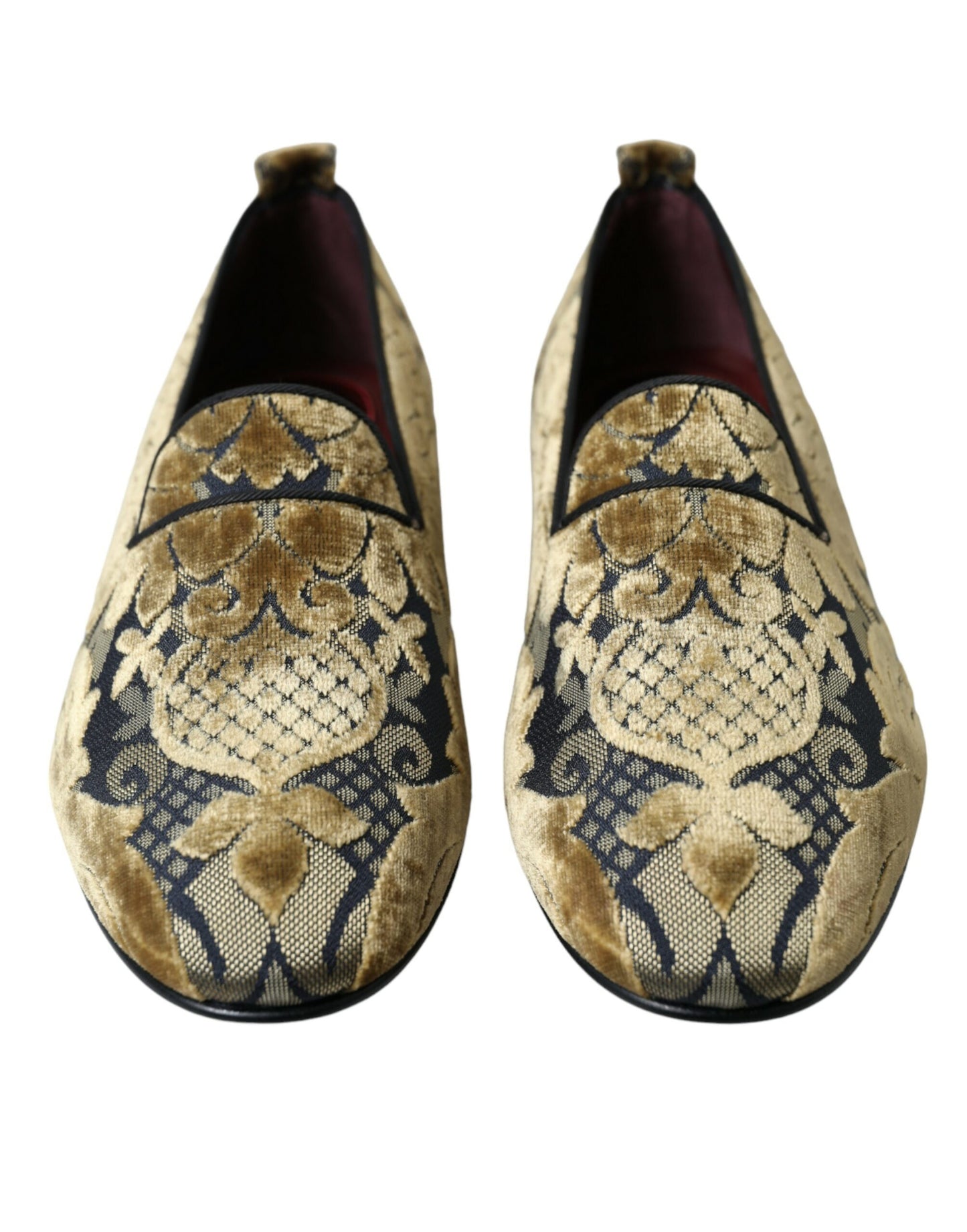 Opulent Gold Velvet Smoking Slippers