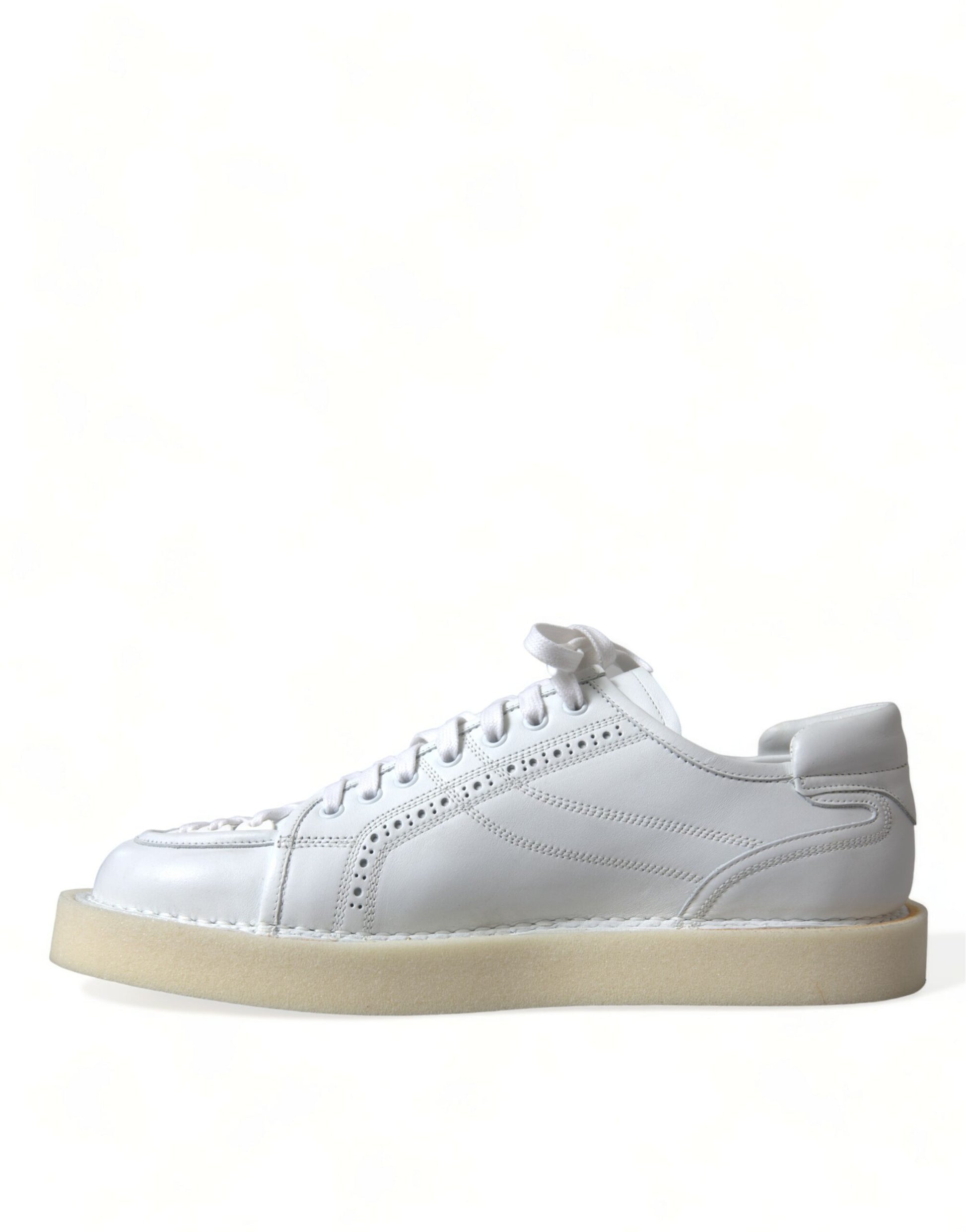 Elegant White Calfskin Oxford Sneakers