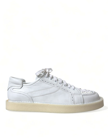 Elegant White Calfskin Oxford Sneakers