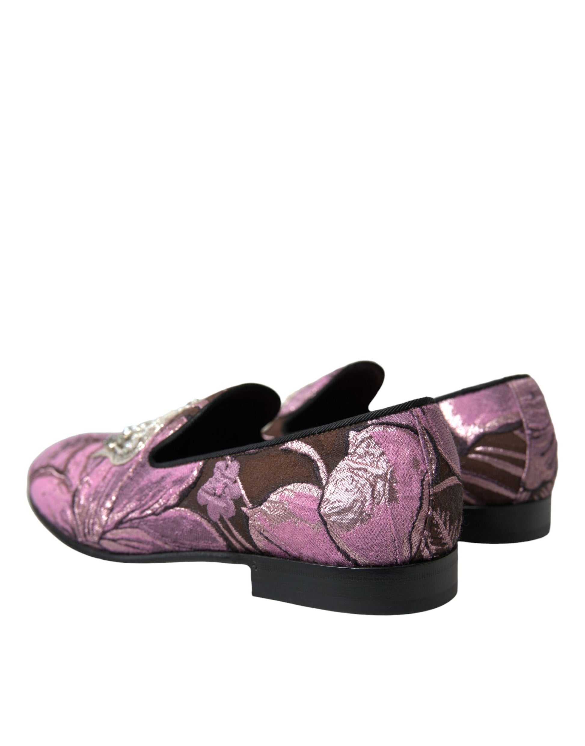 Elegant Pink Crystal-Embellished Loafers