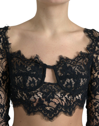 Elegant Lace Bustier Cropped Top