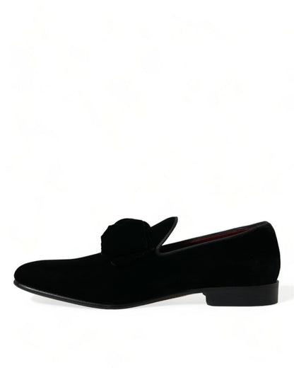 Elegant Black Velvet Loafers - Men's Luxury Footwear