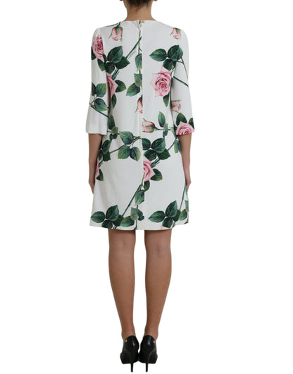 Elegant Floral A-Line Knee-Length Dress