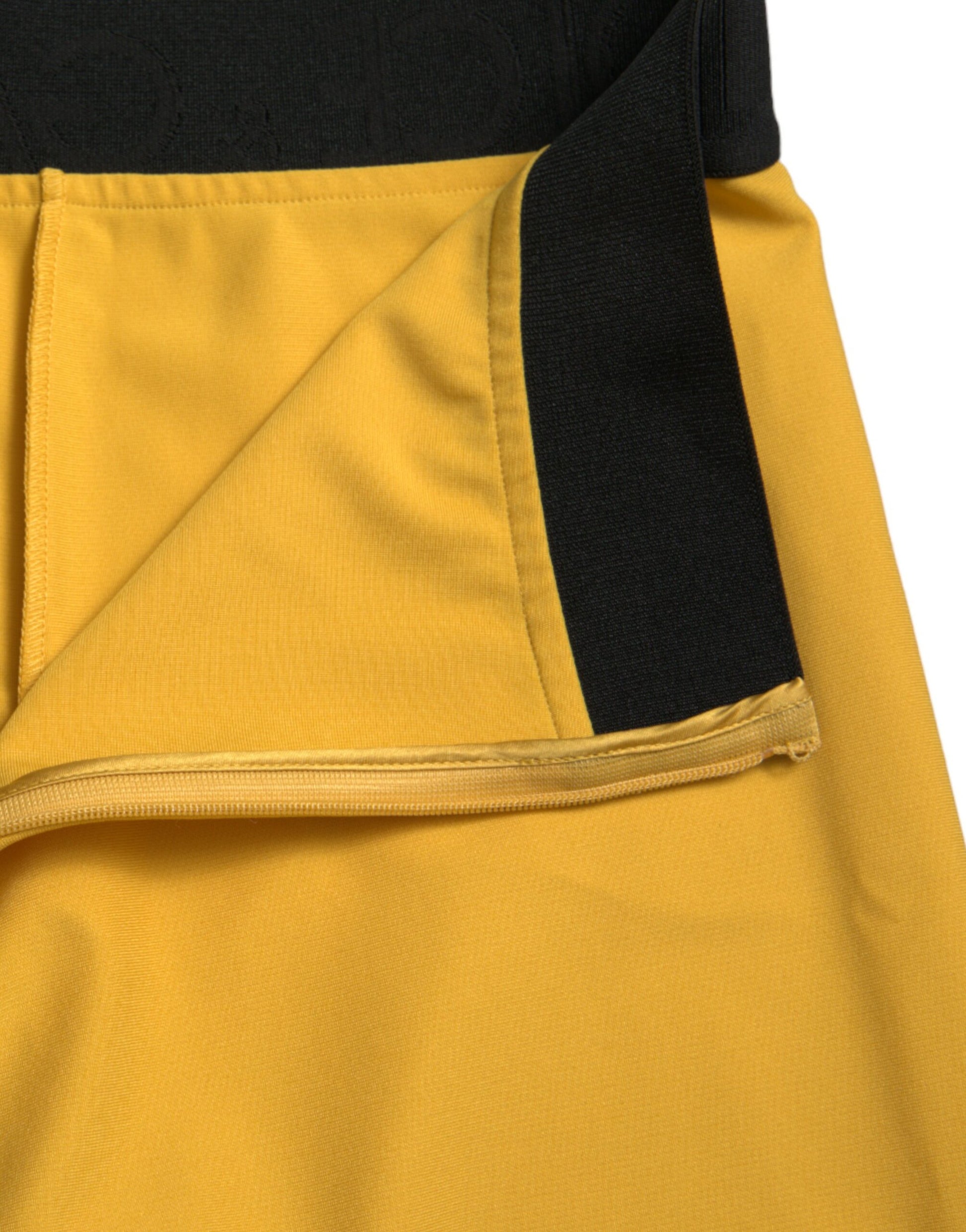 Elegant High Waist Yellow Leggings