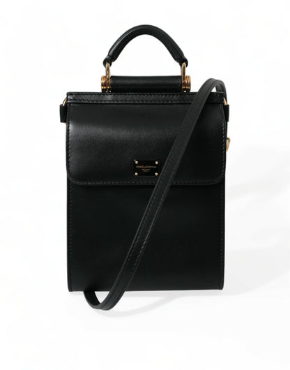 Elegant Black Leather Crossbody Bag