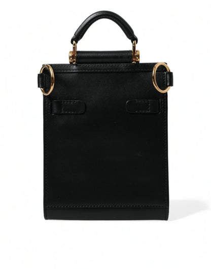 Elegant Black Leather Crossbody Bag