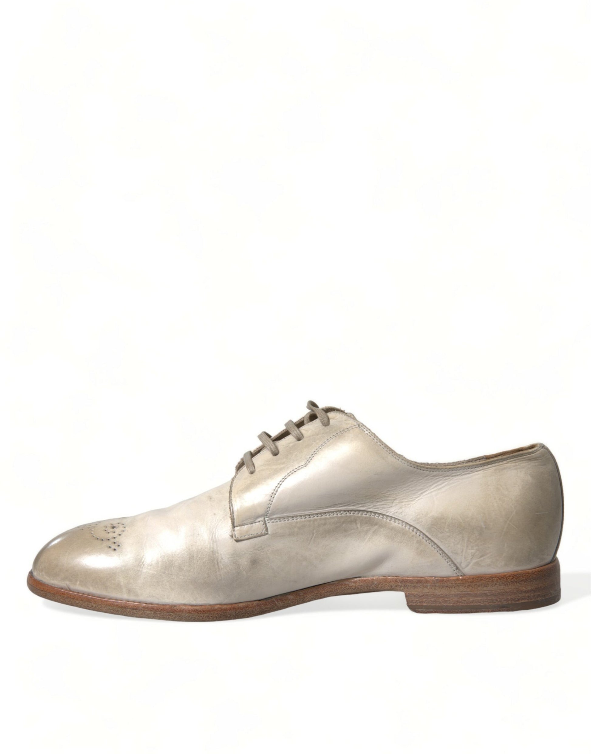 Elegant White Calfskin Derby Shoes