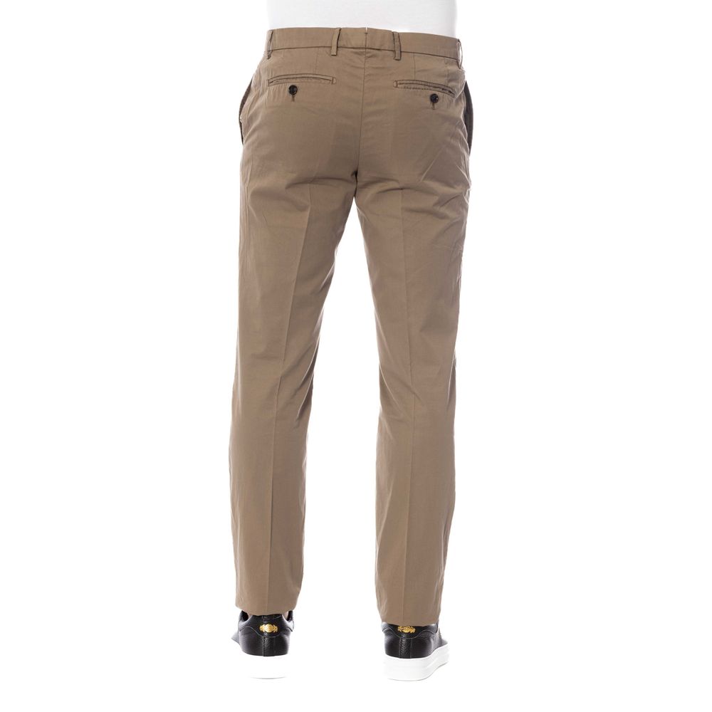 Brown Cotton Men Pant