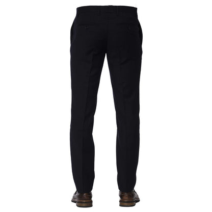 Blue Wool Men Trouser