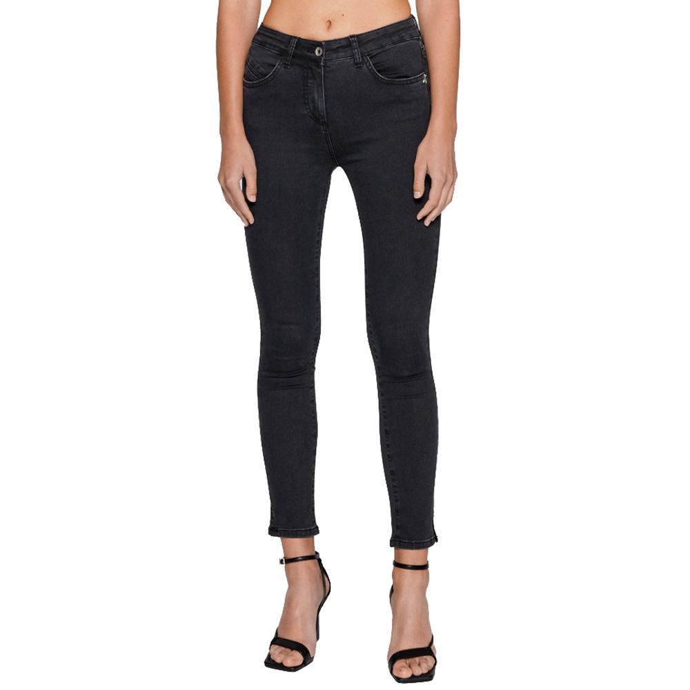 Sleek High-Waist Black Jeggings - Slim Fit Elegance