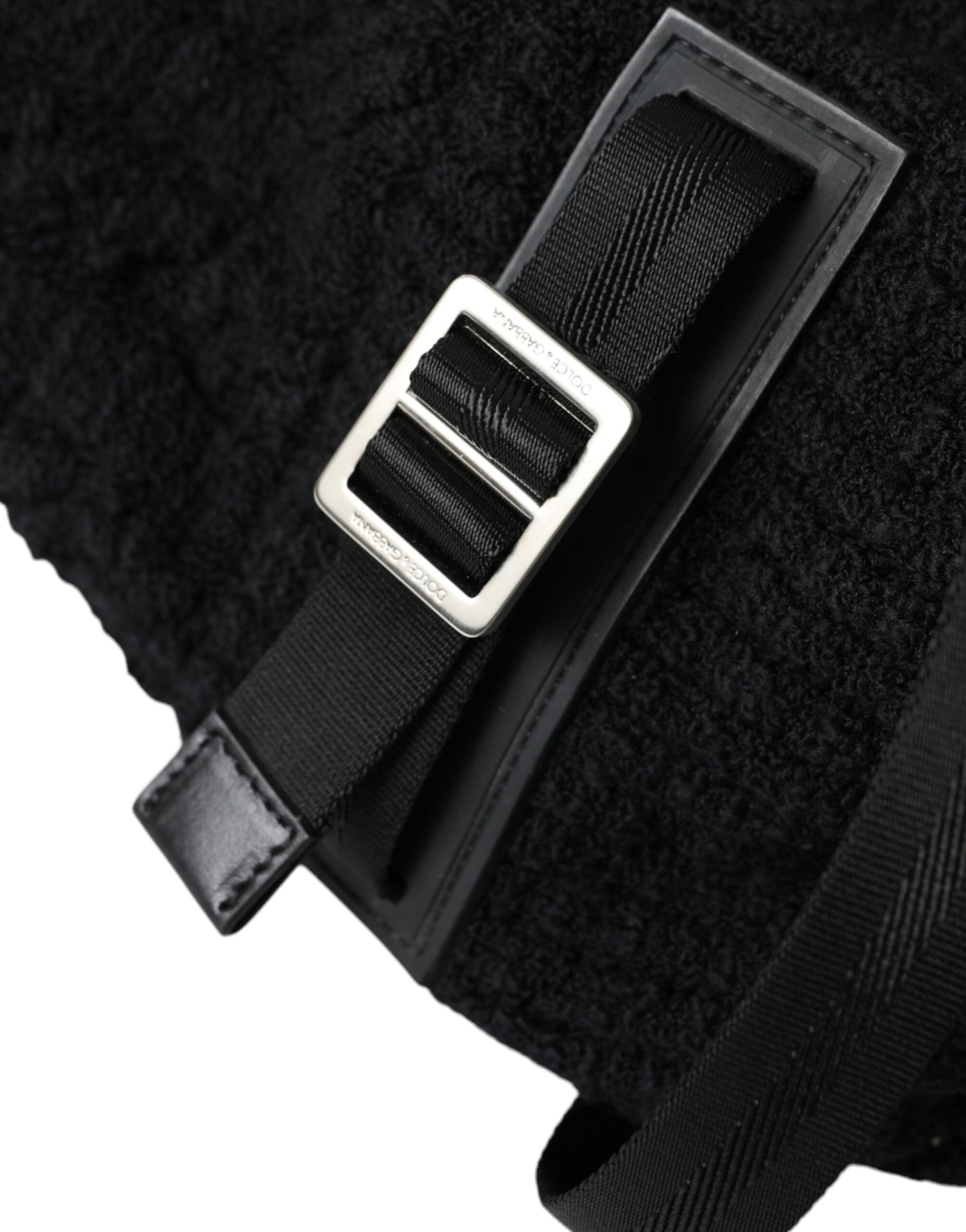 Elegant Tricot Wool-Blend Backpack in Black