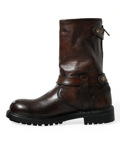 Elegant Mid Calf Leather Boots for Men