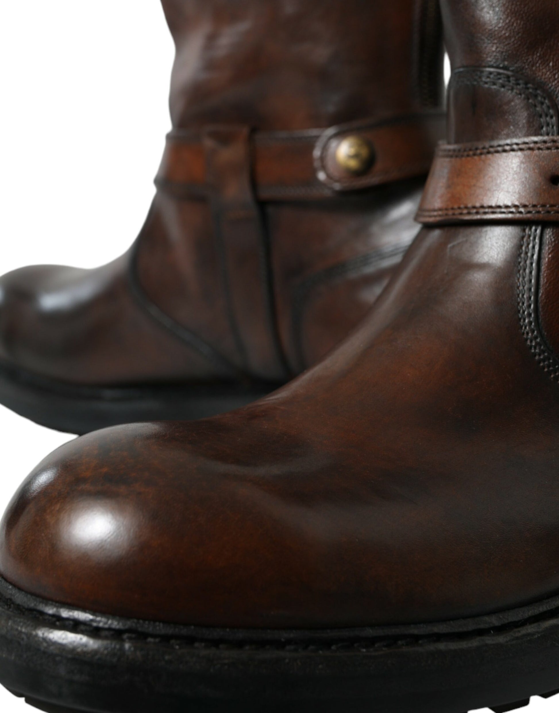 Elegant Mid Calf Leather Boots for Men