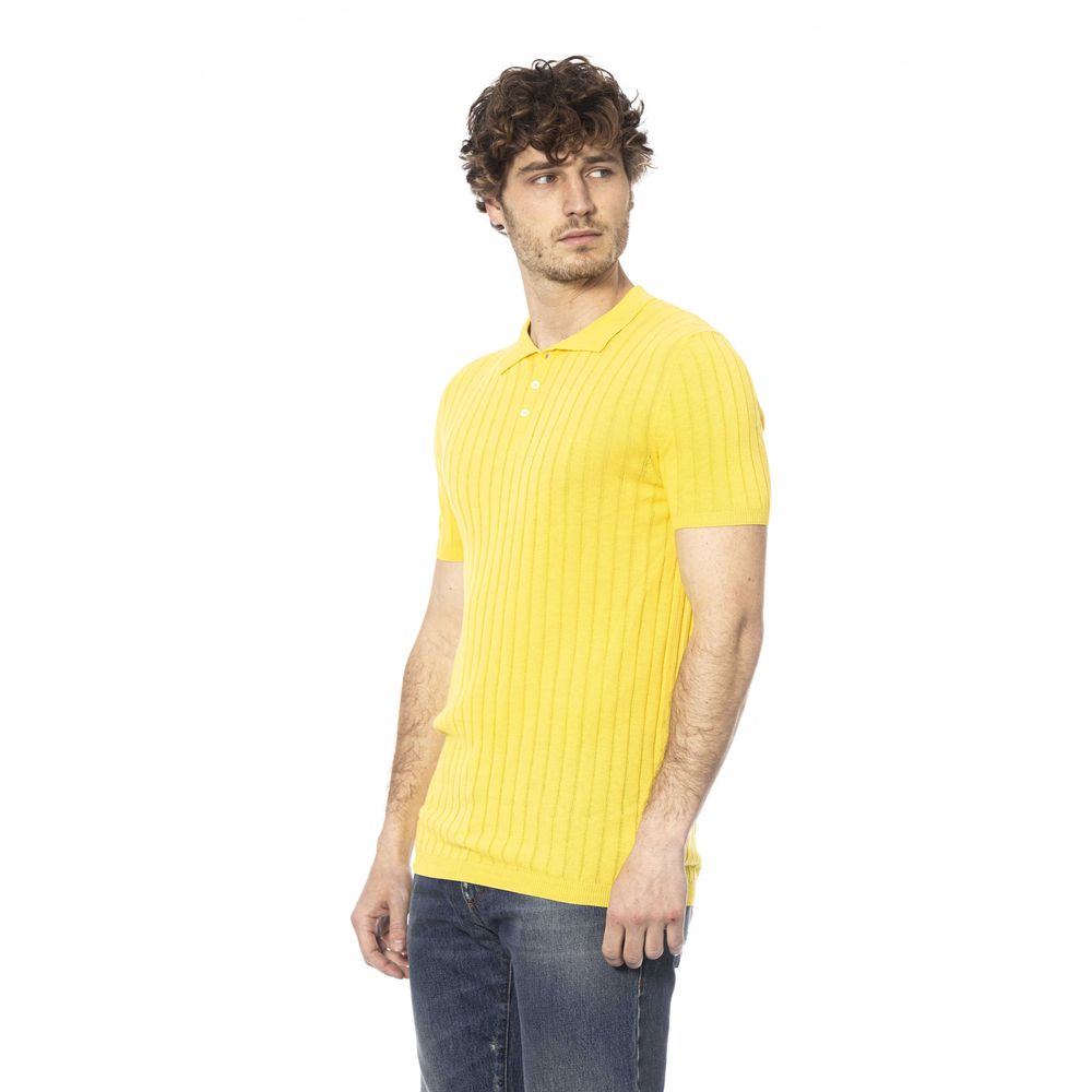 Yellow Cotton Men Polo