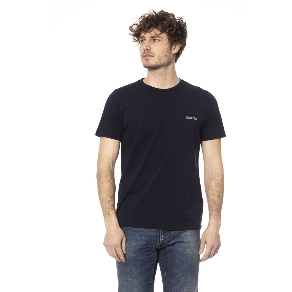 Blue Cotton Men T-Shirt