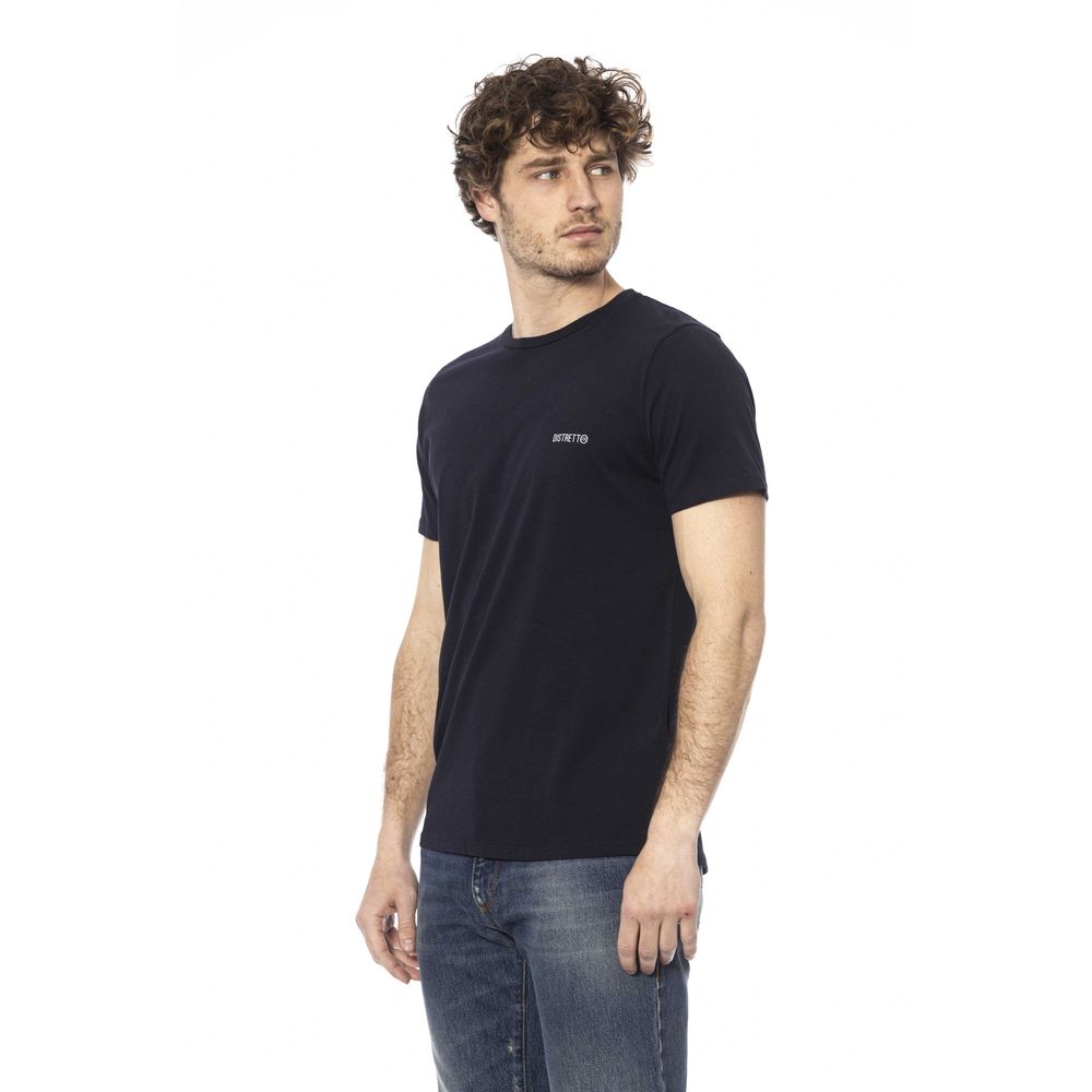 Blue Cotton Men T-Shirt