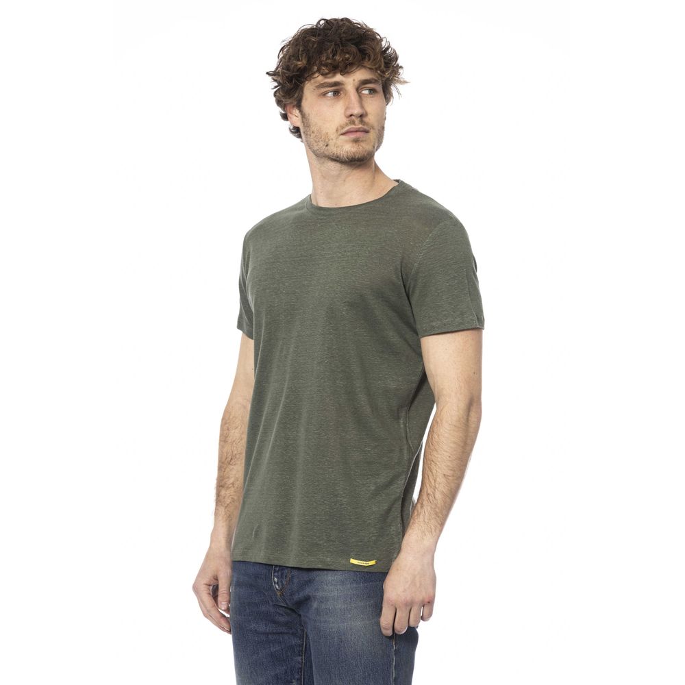 Green Cotton Men T-Shirt