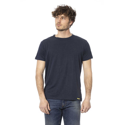 Blue Cotton Men T-Shirt