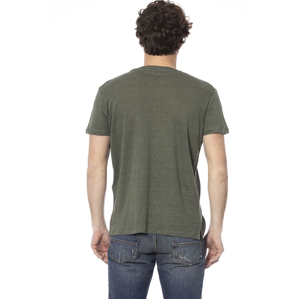 Green Cotton Men T-Shirt