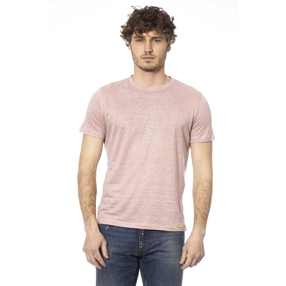 Pink Cotton Men T-Shirt