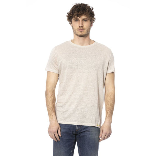 Beige Cotton Men T-Shirt