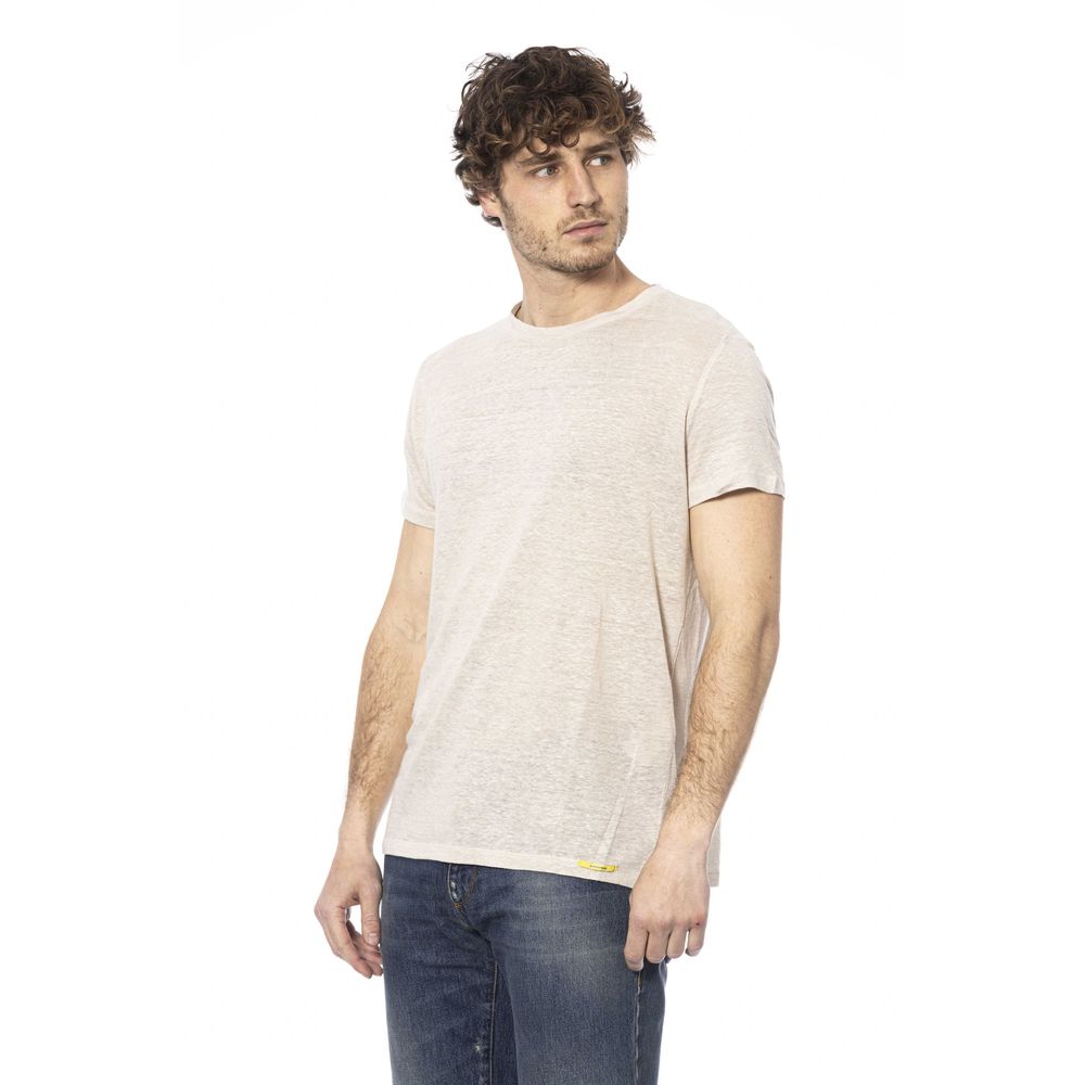 Beige Cotton Men T-Shirt