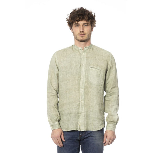 Green Linen Men Shirt